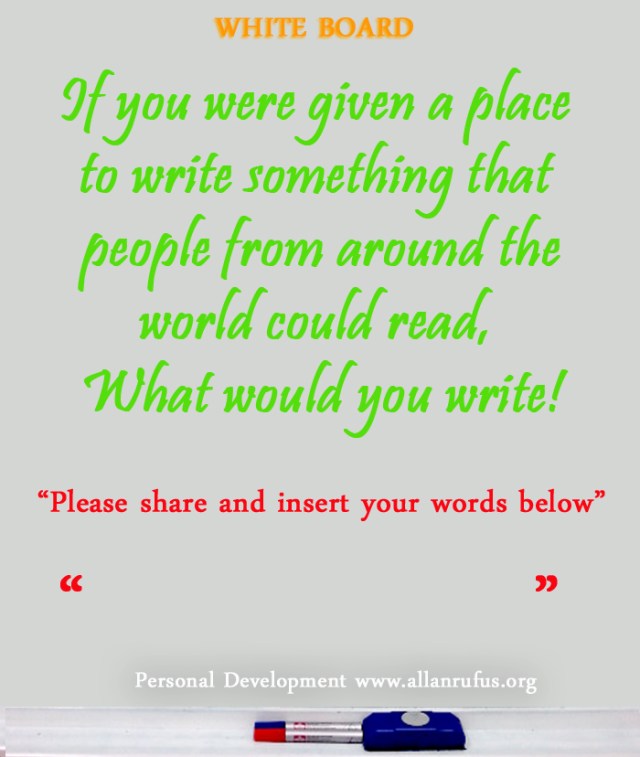 "Your comment to the world"